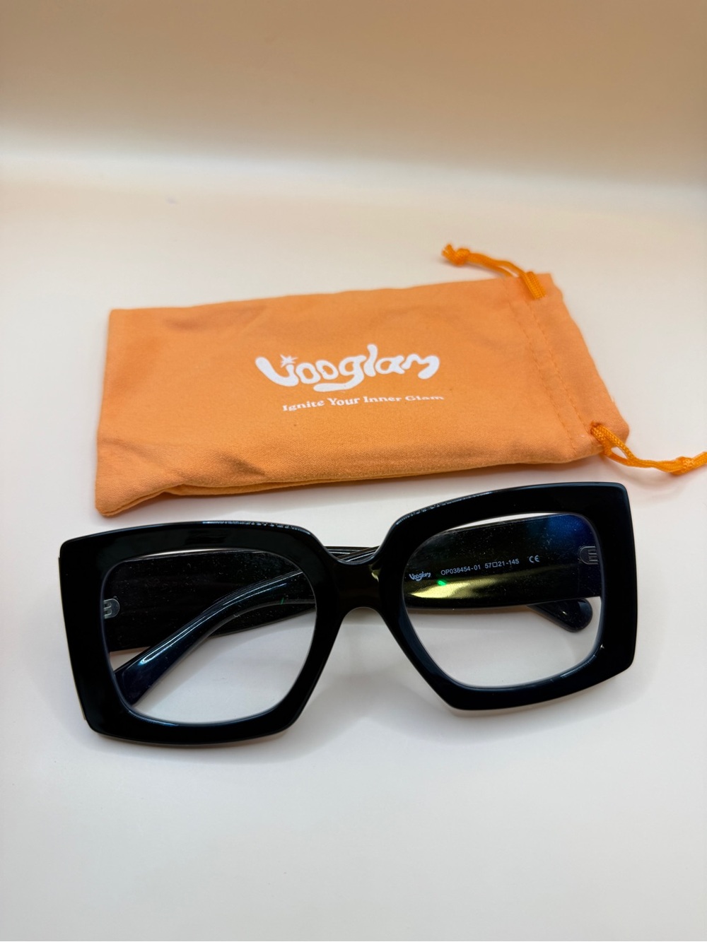 Black Oversized Square Women's Glasses